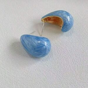 Blue water drop Earrings A1351